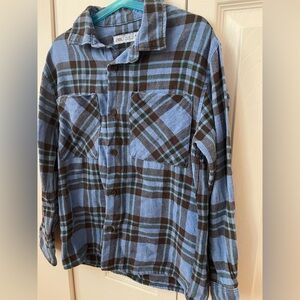 Zara Blue and Brown Checkered Shirt